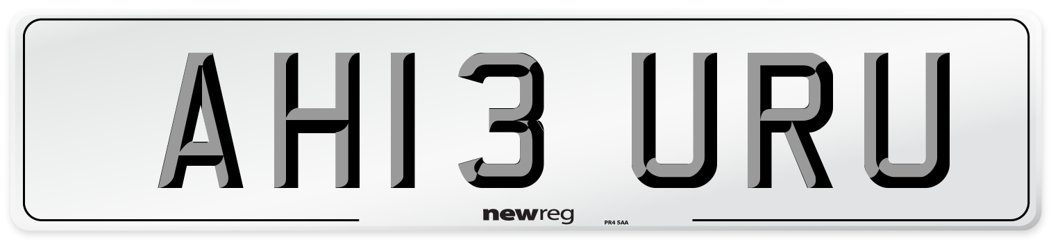 AH13 URU Number Plate from New Reg